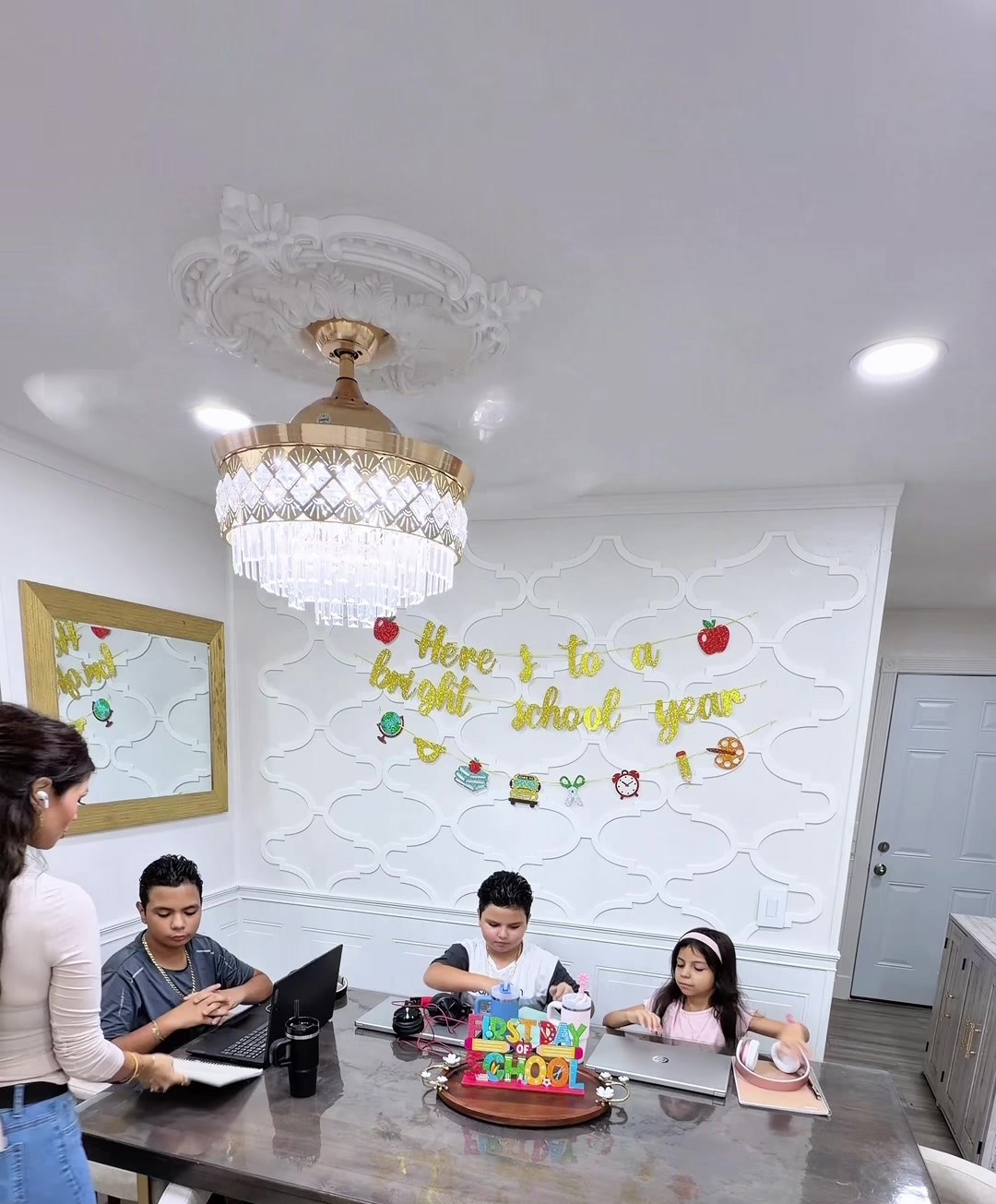 The table